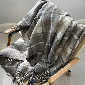 100% vilna europietiška pledinė antklodė skara sofa mesti lovatiesę minkšta šilta žiema nap antklodė namų dekoravimas