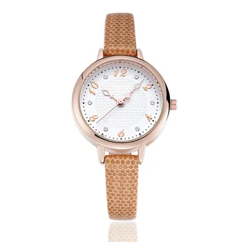NO.2 Mados prekės ženklo moteriški laikrodžiai odiniais dirželiais kasdieniai moteriški rankiniai laikrodžiai