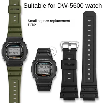 Dervinis silikoninis laikrodžio dirželis Casio 3229 DW-5600BB LS SKE GW-B5600 GW-M5610 GW-5000 mažas blokinis vandeniui atsparus laikrodžio dirželis 16mm