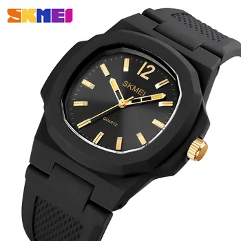 SKMEI Retro Silicone Band Casual Analog Quartz rankinis laikrodis 1717 šaunūs laikrodžiai Madingas vandeniui atsparus sportinis laikrodis Hombre
