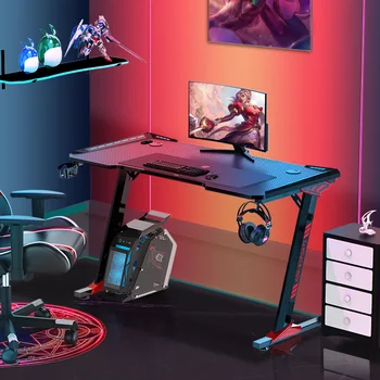 Stalinio kompiuterio stalas, namų biuro stalas, studentų stalas, žaidimas, konkurencinis stalas su RGB šviesos jutikliniu valdymu