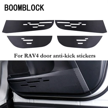 Automobilio durų apsaugos plėvelė Anglies pluoštas Anti-kick trinkelės Rėmo lipdukai Toyota Rav4 RAV 4 2014 2015 2016 Automobilių stiliaus priedai