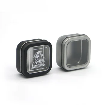 2PCS mini skaidrus langas skarda papuošalų dėžutė maža apyrankė auskarai laikymo dėžutė metalinė aromaterapinė žvakė organizatorius gali dėklas