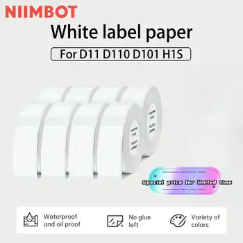 Niimbot Baltos etiketės terminis popierius, skirtas D11 D110 D101 spausdintuvo etikečių lipdukų popieriaus ritiniui atsparus vandeniui atsparus atsparus alyvos plyšimui