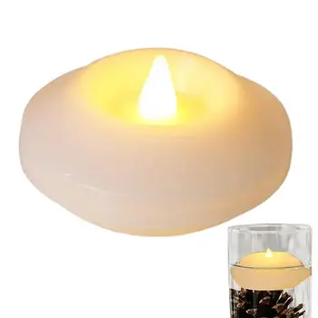 Liepsnojančios mirgančios LED žvakės Tikroviška plūduriuojanti arbatinė neperšlampama lempa gimtadienio šventės vestuvių dekoracijoms