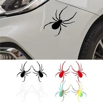 Spider automobilio lipdukas 2vnt Chrome Spider emblemos ženklelių lipdukas Vandeniui atsparus langų veidrodėlis Buferis Lipdukas Automobilio stiliaus priedai