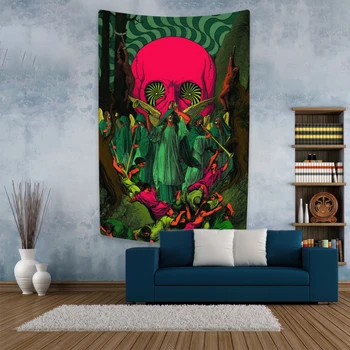 XxDeco psichodelinis gobelenas Koliažas Meno plakatas Atspausdintas hipių sienoje kabantys kilimai Bendrabučio ar namų dekoravimo jogos kilimėlis