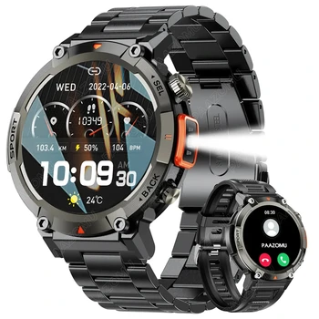 Naujas įkvėpimas 1,45 colio didelės raiškos didelio ekrano kieta išvaizda stilingas išmanusis laikrodis Žibintuvėlis 100+Sportinis režimas vyriškas laikrodis