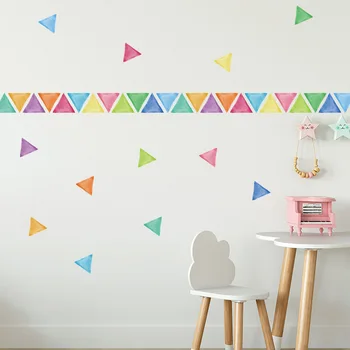 Makalongo trikampio sienos lipduko spalvų pasta vaikų kambariui Sienų darželio dekoravimas stiliumiGalite pasidaryti įvairių formų
