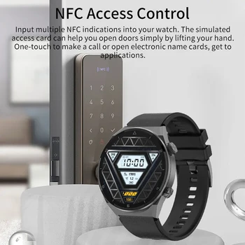 Naujas išmanusis laikrodis Moterys AMOLED 454 * 454 Screen Sports NFC prieigos kontrolės išmanusis laikrodis vyrams 