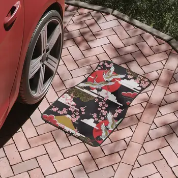 Japoniški tradiciniai automobilių grindų kilimėliai, japoniškos sakuros gėlės automobilių grindų kilimėliai, japonų tradiciniai motyvai papuošalai automobilių grindys Ma