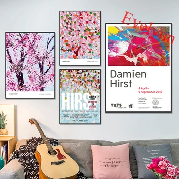 Damien Hirst Dorybės Sąžiningumas 2021 Drobės plakatas Spausdinti Vyšnių žiedų medis Paryžiaus parodos plakatas Pagrindinis Siena Meno dekoro dovana