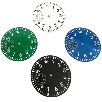 37mm Laikrodžio ciferblatas Juoda Mėlyna Žalia Balta Laikrodžio ciferblatas Žalias šviečiantis ETA 6497 Seagull ST3600 judėjimas